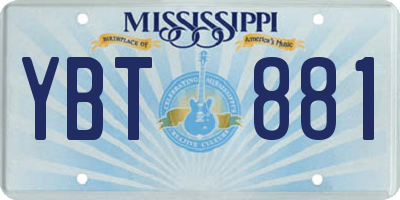 MS license plate YBT881