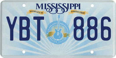 MS license plate YBT886