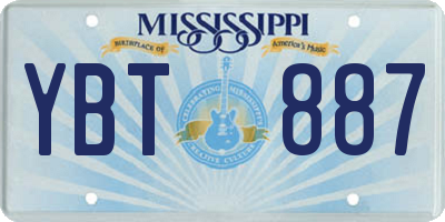 MS license plate YBT887