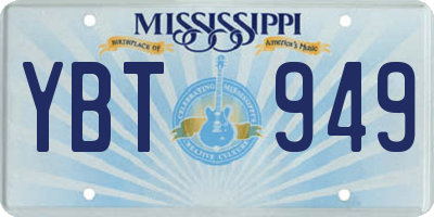 MS license plate YBT949