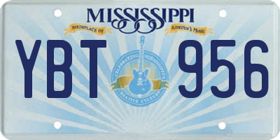 MS license plate YBT956