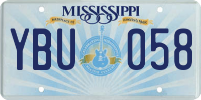 MS license plate YBU058