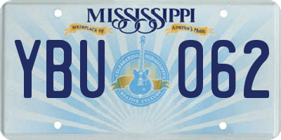 MS license plate YBU062