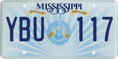 MS license plate YBU117