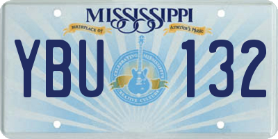 MS license plate YBU132