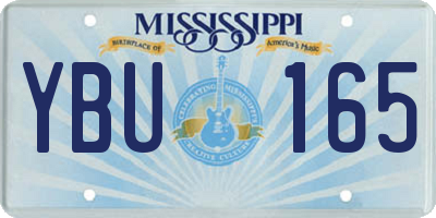 MS license plate YBU165