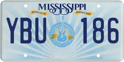 MS license plate YBU186