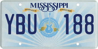 MS license plate YBU188