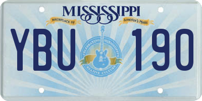 MS license plate YBU190