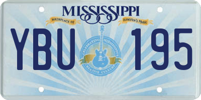 MS license plate YBU195
