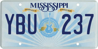 MS license plate YBU237