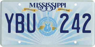 MS license plate YBU242