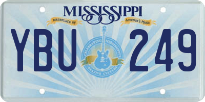 MS license plate YBU249