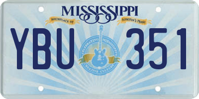 MS license plate YBU351