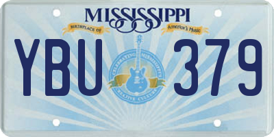MS license plate YBU379