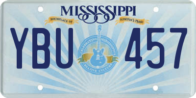 MS license plate YBU457