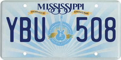 MS license plate YBU508