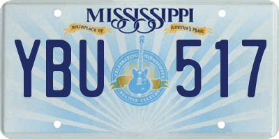 MS license plate YBU517