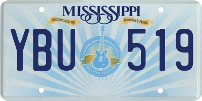 MS license plate YBU519