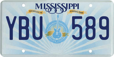 MS license plate YBU589