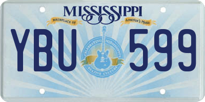 MS license plate YBU599