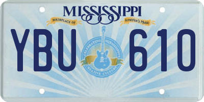 MS license plate YBU610