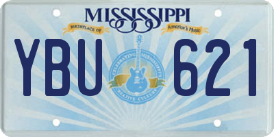MS license plate YBU621