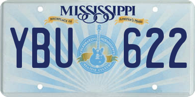 MS license plate YBU622