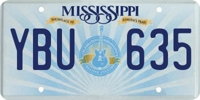 MS license plate YBU635