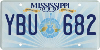 MS license plate YBU682