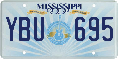 MS license plate YBU695