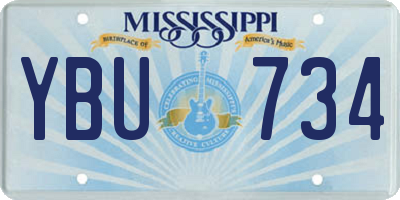 MS license plate YBU734