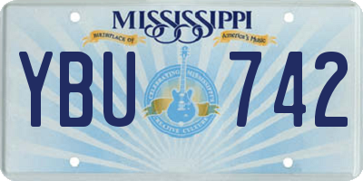 MS license plate YBU742