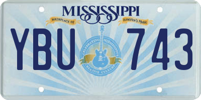 MS license plate YBU743
