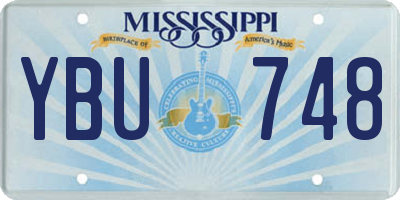 MS license plate YBU748