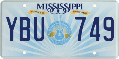 MS license plate YBU749