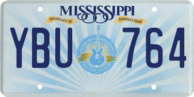 MS license plate YBU764