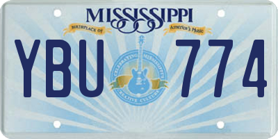 MS license plate YBU774