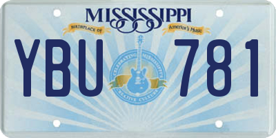 MS license plate YBU781