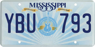MS license plate YBU793