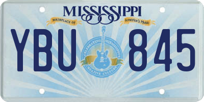 MS license plate YBU845
