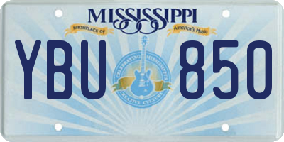 MS license plate YBU850