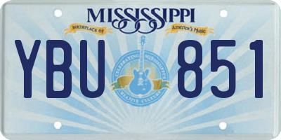 MS license plate YBU851
