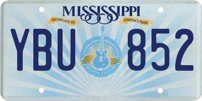 MS license plate YBU852