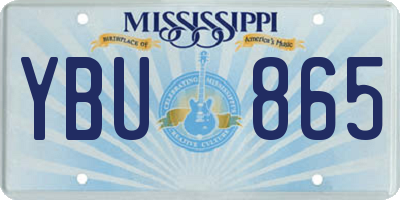 MS license plate YBU865