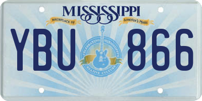 MS license plate YBU866
