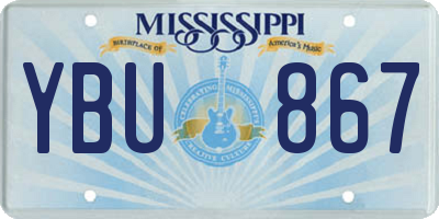MS license plate YBU867
