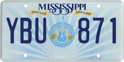 MS license plate YBU871