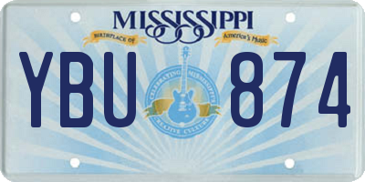 MS license plate YBU874