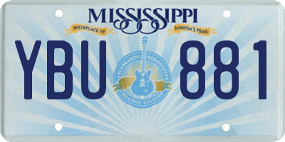 MS license plate YBU881